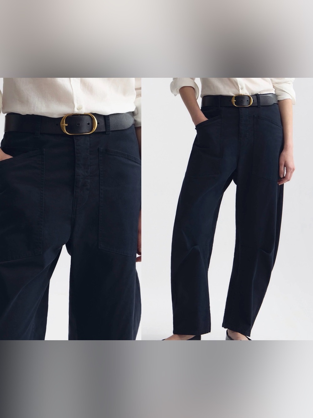 Nili Lotan Shon Cotton Pants, size 2 MIDNIGHT BLUE - Picture 3 of 12